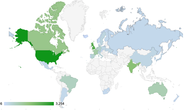 Using geo map charts to visualise TAM findings